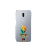 Samsung Galaxy J6+ Plus ile uyumlu Splash ahtapot tasarımlı şeffaf silikon kılıf