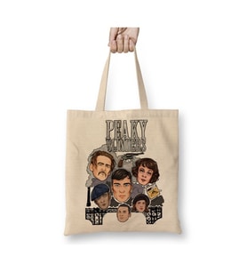 Peaky Blinders 07 Beyaz Bez Çanta Uzun Saplı Alışveriş Çantası Plaj Çantası