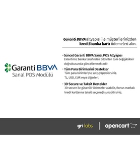 OpenCart - Garanti BBVA Sanal POS Modülü