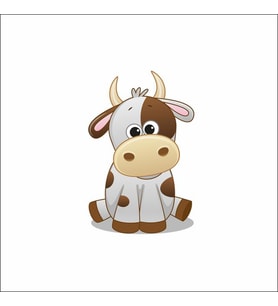 Sevimli İnek Sticker Duvar Sticker 25x15 CM