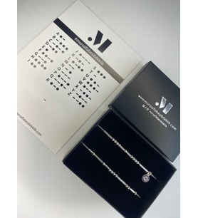 925 Ayar Gümüş Nazar Zincir Çift Mors Alfabesi Bileklik 2 Bileklik