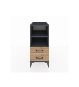 Kronos Komodin 2 Raflı 2 Çekmeceli 44x59x96 Antrasit-Çam