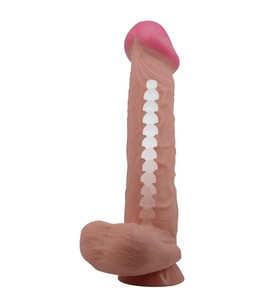 OdinsShop 26 cm Kıkırdak Yapılı Çift Katmanlı Gerçekçi Melez Dildo Penis