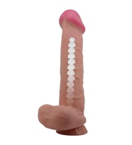 OdinsShop 26 cm Kıkırdak Yapılı Çift Katmanlı Gerçekçi Melez Dildo Penis