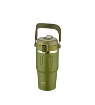 Shotay ST-8166 Çift Kullanım Pipetli/Rahat İçim Yeşil 650ml Çelik Termos
