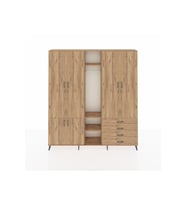 Arges Gardrop 14 Raflı 4 Çekmeceli Tek Askılı 220x30x243 Çam-Çam
