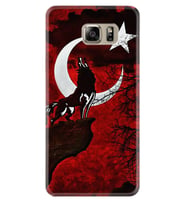 Samsung S7 Edge S20 Fe Plus Ultra S21 S22 Kılıf Boyun Askılı Silikon Wolf and Moon 2 1381
