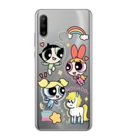 Huawei P30 Lite Uyumlu Powerpuff Girls Desenli Şeffaf Telefon Kılıfı