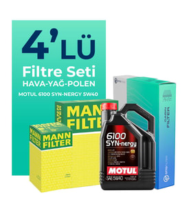 MANN Fiat Punto 1.2 Benzinli Filtre Bakım Seti Motul Motor Yağlı (2012-2017) 4 Lü