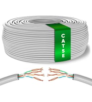 Tronic 100 m Ethernet ağ kablosu Cat 5E, LAN ağ kablosu, hızlı ve güvenilir internet için, AWG24 toplu kablo Cat 5E Bulk kablo 1 Gbps, 100 MHz, UTP CCA (100 metre, gri)