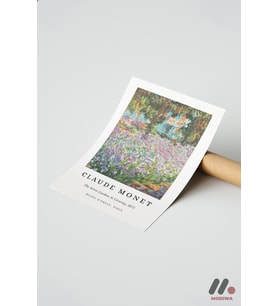 Claude Monet Iris Bahçesi, Çerçevesiz Yüksek Kalite Duvar Afişi - Modern Ev Dekorasyonu