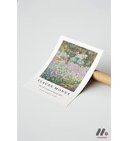 Claude Monet Iris Bahçesi, Çerçevesiz Yüksek Kalite Duvar Afişi - Modern Ev Dekorasyonu