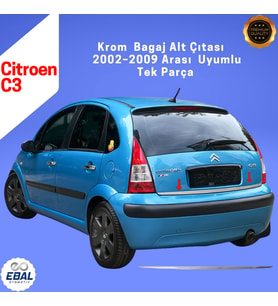 Citroen C3 Krom Bagaj Alt Çıtası 2002-2009 Paslanmaz Çelik