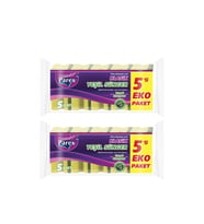 Klasik Yeşil Sünger Oluklu 5'li Paket İkili Set