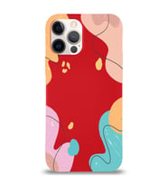 PrintiFy Apple iPhone 12 Pro Max Uyumlu Lansman Kılıf Karışık Renkler Tasarımlı İçi Kadife Kapak (Kırmızı)
