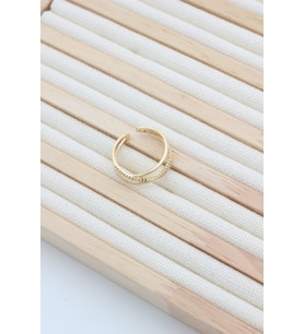 STİL İNCİSİ/XUPING JEWELRY PARALEL AYARLANABİLİR ZİRKON TAŞLI YÜZÜK (Altın Rengi)