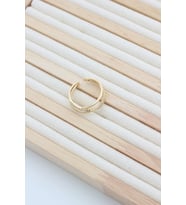 STİL İNCİSİ/XUPING JEWELRY PARALEL AYARLANABİLİR ZİRKON TAŞLI YÜZÜK (Altın Rengi)