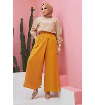 1155-Acelina Pantolon Etek Hardal