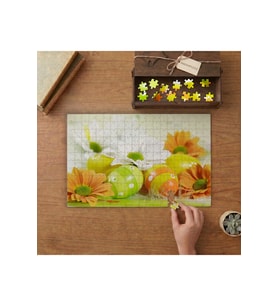 Çiçekler ve Paskalya Yumurtaları Tasarımı 240 parça Ahşap Puzzle Ahşap Kutuda MP10340