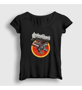 Presmono Kadın Siyah Vengeance Judas Priest T-Shirt 88917tt