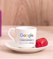 Kişiye Özel Google Tasarım Esprili Porselen Türk Kahvesi Fincanı
