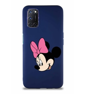 Oppo A72 Soft Premier Kapak Minnie Mouse-B Tasarımlı Silikon Kılıf - Lacivert (Şeffaf)