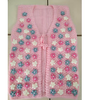 İncili elişi papatyalı yeni model gelin yeleği Pembe