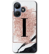 İnfinix Hot 30i Kılıf HD Desen Baskılı Kılıf - Pembe Mermer Desenli I Harfi