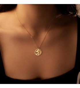 Kişiye Özel 925 Ayar Gümüş Kurt  Kolye (Gold)