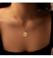 Kişiye Özel 925 Ayar Gümüş Kurt  Kolye (Gold)