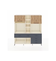 Hyperion Dolap 11 Raflı 6 Çekmeceli 4 Kapaklı 220x44x243 Aytaşı-Çam/Antrasit
