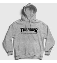 Presmono Unisex Gri Logo V5 Thrasher Kapüşonlu Sweatshirt 279347tt (Gri)