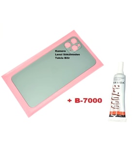Tkgz İPhone 11 PRO MAX Arka Pil Batarya Kapağı (CAM+B-7000) YEŞİL