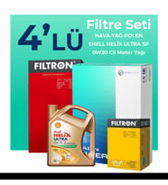 Filtron Toyota Yaris 1.5 Hybrid Filtre Bakım Seti Shell Motor Yağlı (2020-2024) 4 Lü