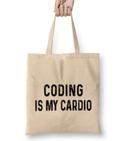 Coding Is My Cardio 01 Bez Çanta Uzun Saplı