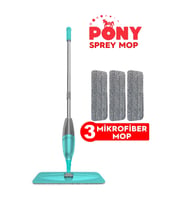 3'lü Mikro Fiber Sprey Mop Temizlik Seti, Pratik ve Kullanışlı