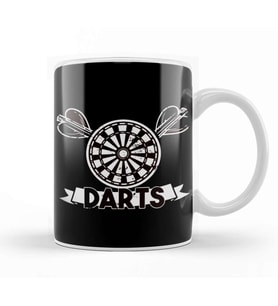 Darts Dartboard Dart Player Team Throwing Dartist Bullseye Kupa Bardak Porselen