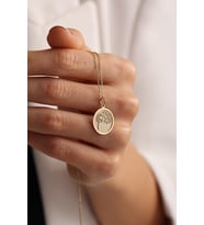 Kişiye Özel 925 Ayar Gümüş Şık Karahindiba Tasarım Kolye (Gold)