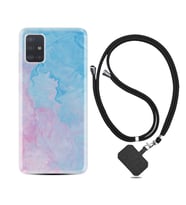 Samsung a71 A72 A73 A7 A9 2018 C7 C9 Kılıf Boyun Askılı Silikon Pink Blue Abstract 1385