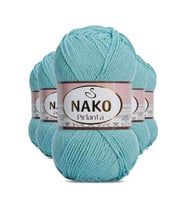 5 Adet Pırlanta Amigurumi El Örgü İpi Yünü Su Yeşili 1297