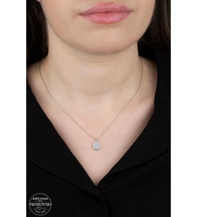 SWAROVSKİ CRYSTAL DAMLA  925 AYAR GÜMÜŞ KOLYE