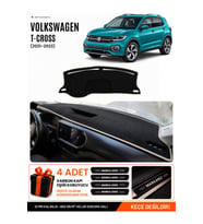 e-biz VOLKSWAGEN T-CROSS (2021-2023) Uyumlu Torpido Örtüsü, Torpido Kılıfı - Siyah-Bej - VW031