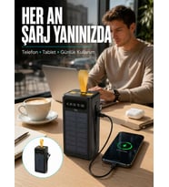 Kamp ve Outdoor Kullanıma Uygun Güneş Panelli Powerbank Yeni Nesil