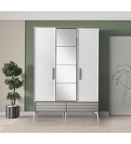Asil Modern 3 Kapaklı Çekmeceli Elbise Dolabı Gardrop 137cm 