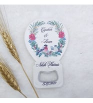 30 Adet Güvercin Çiçekli Baskılı Balon Açacak Magnet 11x7 Cm Uv Nişan Hediyeliği Nikah Şekeri-