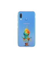 Samsung Galaxy A40 ile uyumlu Splash ahtapot tasarımlı şeffaf silikon kılıf