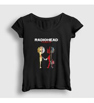 Presmono Kadın Siyah Best Radiohead T-Shirt 103983tt