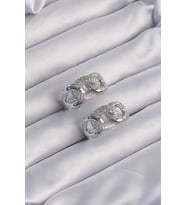Pirinç Gümüş Renk Zirkon Taşlı Samanyolu Küpe 5886 - SSSSSS9340-2971