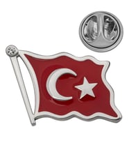 925 Ayar Gümüş Türk Bayrağı Rozet