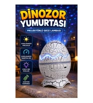 Dinozor Yumurtası Tasarımlı Döner Projektörlü Gece Lambası